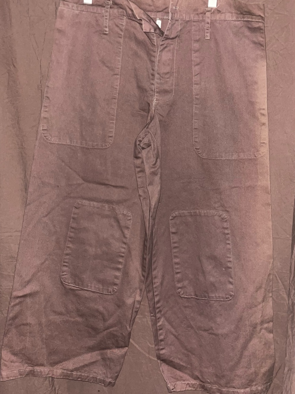 Universal Brown Cargo Pants with Front Patch Pockets